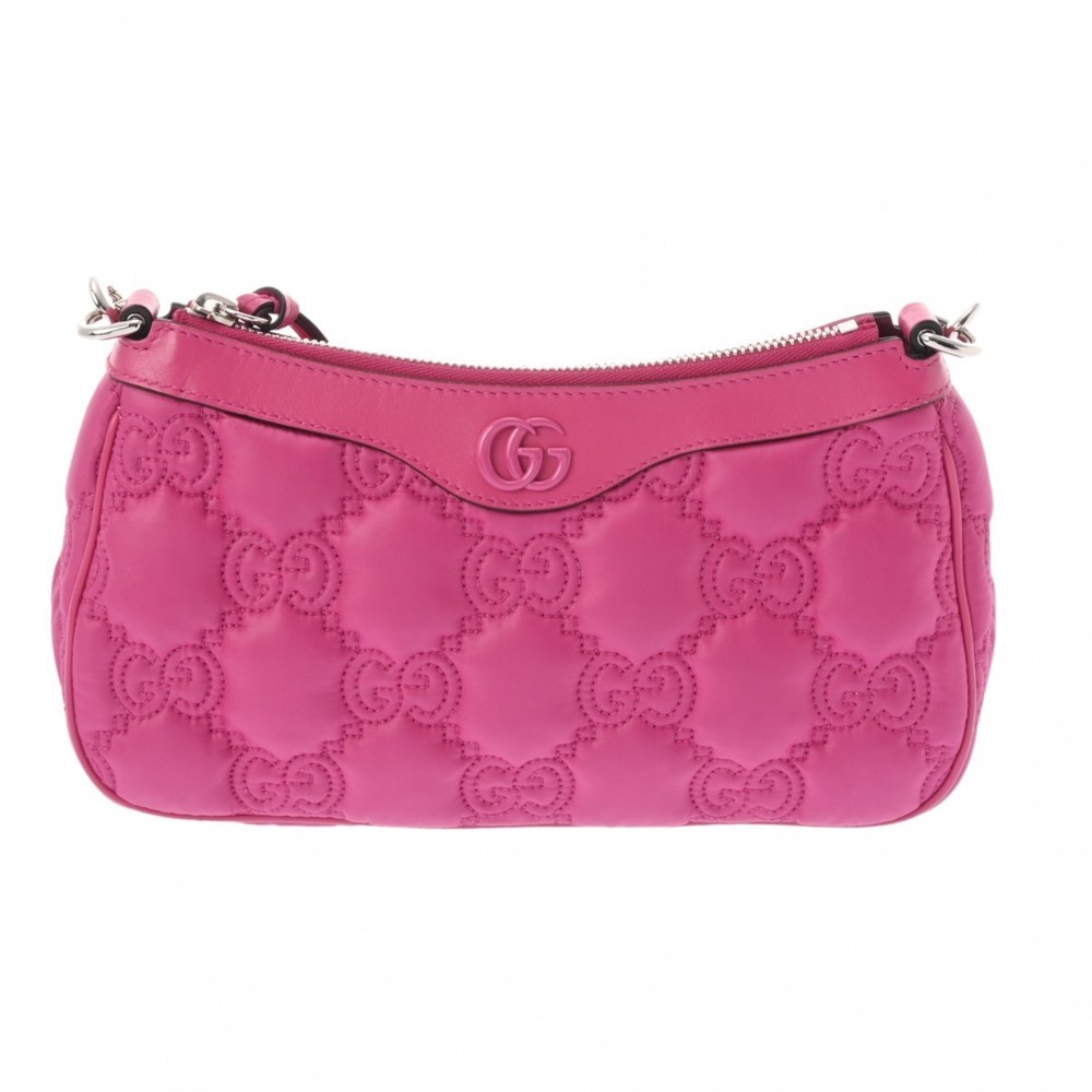 GUCCI GG Matelasse Pink Nylon/Leather Shoulder Bag - Picture 2 of 13